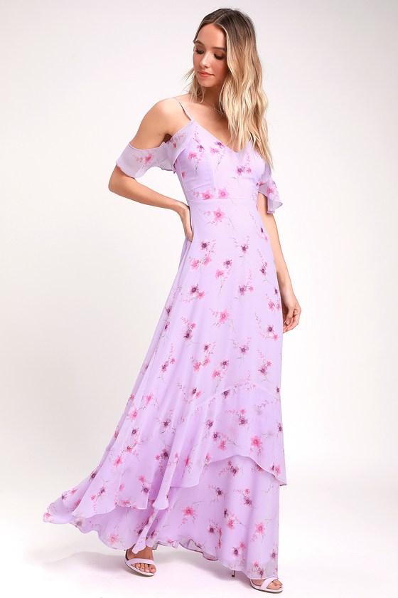 Lovely Lilac Dress - Floral Print Dress ...